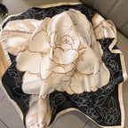 2025 Silk Shawl Print Headscarf Cat Hair Wrap Neckerchief Female Satin Square Scarf For Women Headband Foulard Hijab Bandana