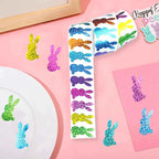 500 Pcs Easter Bunny Stickers - Colorful Laser-Cut Rabbit Decals with Glitter, Self-Adhesive Closure Labels for Envelopes