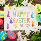 500 Pcs Easter Bunny Stickers - Colorful Laser-Cut Rabbit Decals with Glitter, Self-Adhesive Closure Labels for Envelopes