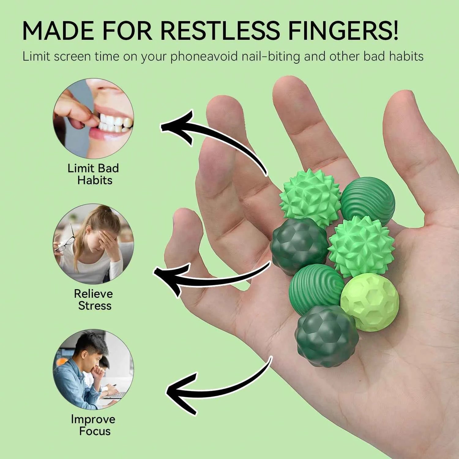 New Stress-Relief Magnetic Ball Toy Durable Rubber Fidget Spinner Toy Multicolor Novelty Relax Gadget for Adults and Youngsters