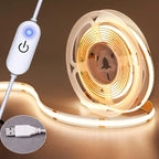 COB Lights LED Strip Touch Dimmer Flexible Diode Tape 5V USB Linear Indoor Lighting Lamp Room DIY TV Mirror Backlight Wall Decor