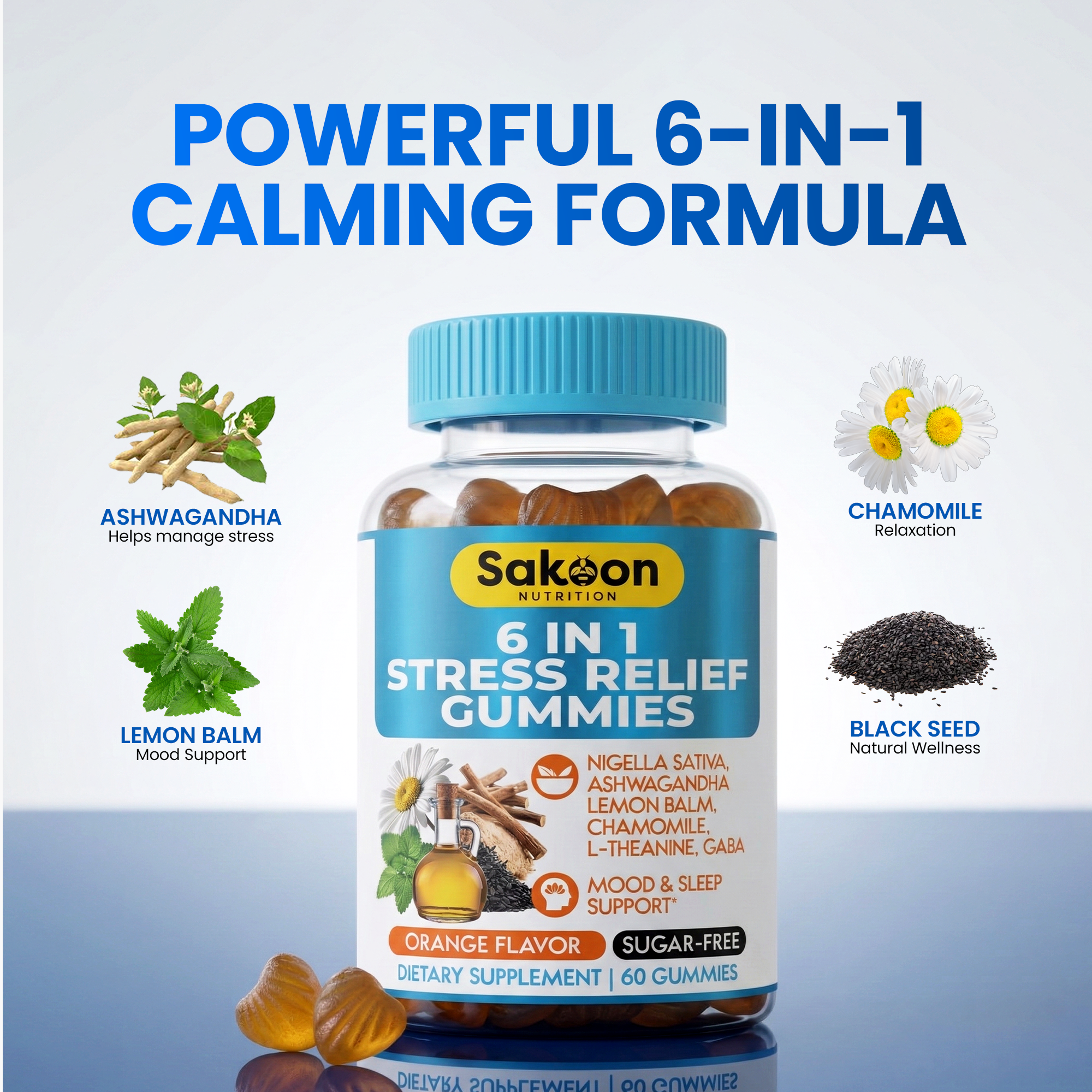 6 in 1 Stress Relief Gummies