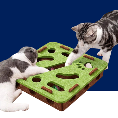 Cat Fun Box – Interactive Puzzle Toy for Indoor Cats, Scratching & Digging Activity Box with Bell Balls