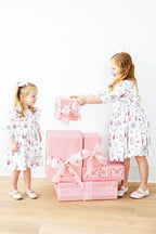 Clara's Christmas 3/4 Sleeve Ruffle Twirl Dress