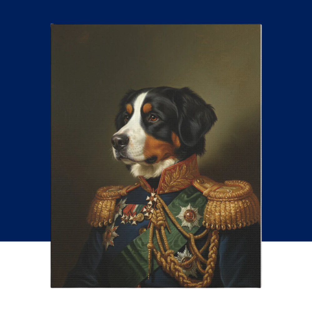Custom Regal Dog Portrait Canvas Print, Dog Lover Gift, Wall Art, Home Decor, Vintage Animal Art, Pet Parent Decor