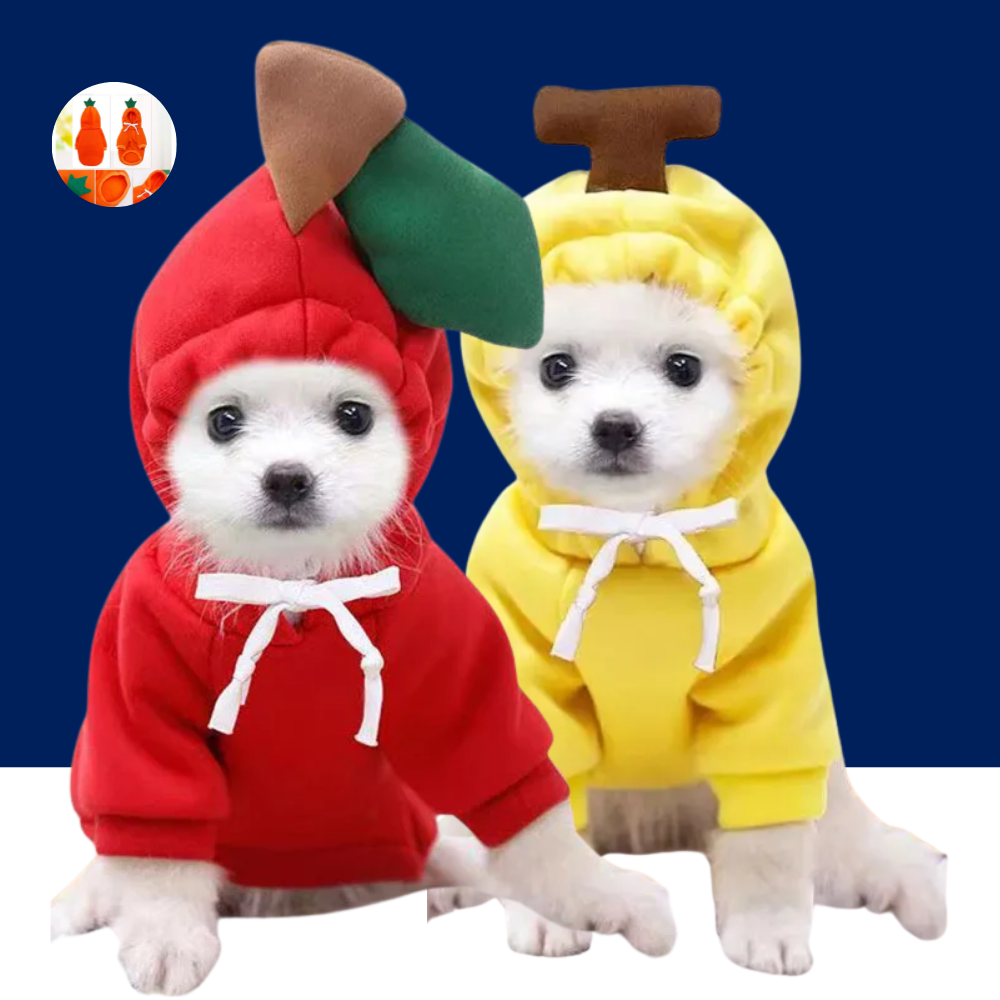 Cute Fruit Dog Hoodie – Funny Pet Costume for Cats & Puppies