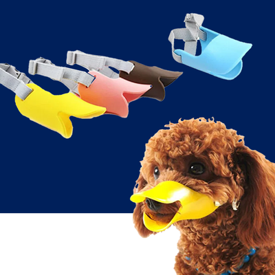 Dog Silicone Duck Muzzle Mask – Anti-Bite & Anti-Bark Adjustable Pet Muzzle