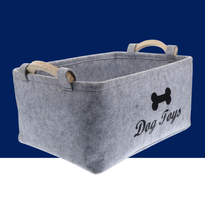 Dog Toy Storage Basket – Felt Organizer Bin for Pets - WTN Essentials