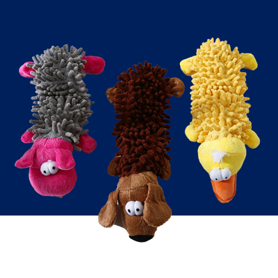 Durable Squeaky Dog Plush Toy – Animal Shape Chew Toy for Small Dogs & Puppies