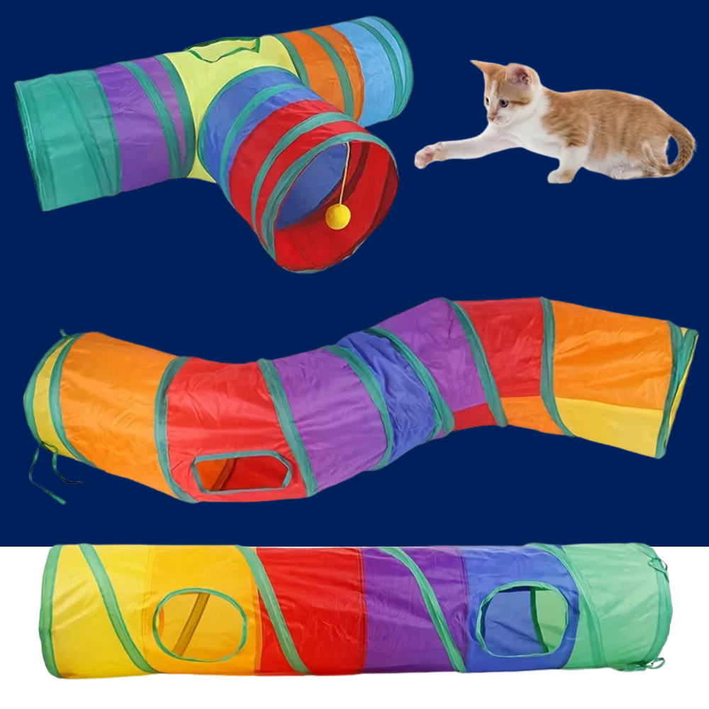 Foldable Cat Tunnel Toy – Breathable Indoor Play Tunnel for Cats