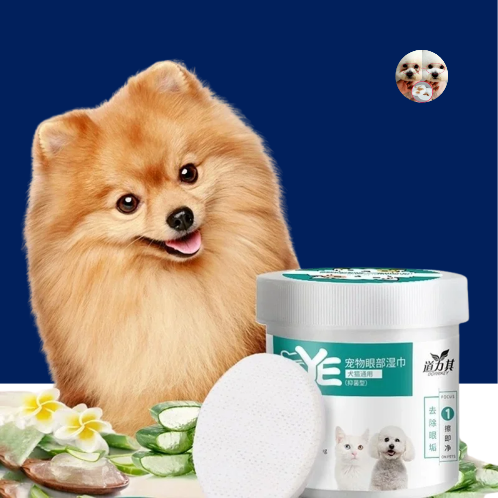 Gentle Pet Eye Wipes for Tear Stains 130 Pcs - WTN Essentials