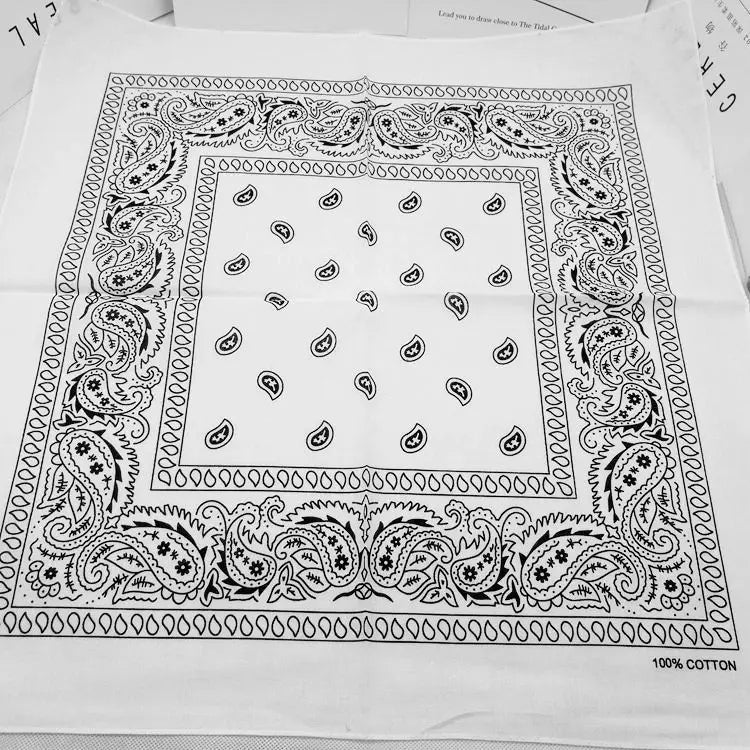 New Design Fashion Hip Hop Cotton Bandana Square Cashew Scarf Headband Tie Dye Black Red Paisley Gifts For Women/Men/Boys/Girls