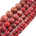 Natural Turquoises Howlite Stone Sediment Jaspers Round Loose DIY Beads for Jewelry Making Christmas Gift Bracelets 15'' 4-12mm