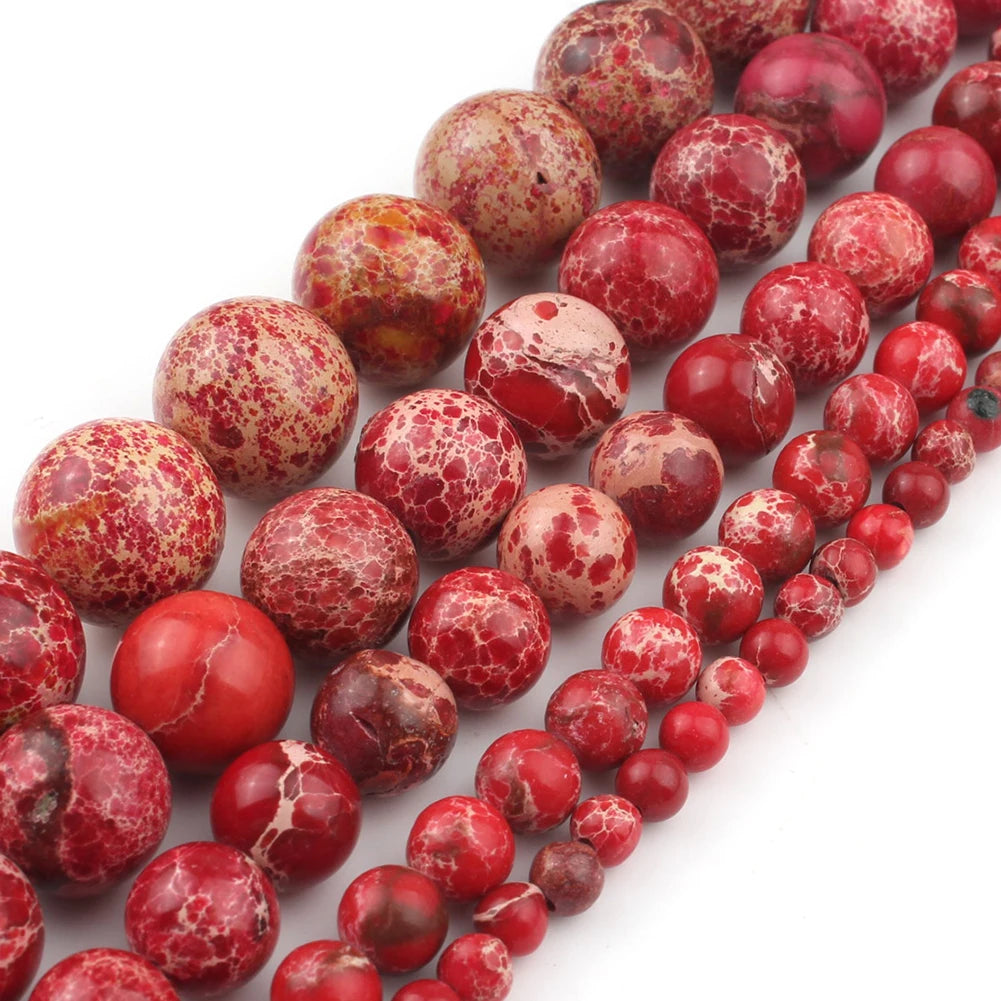 Natural Turquoises Howlite Stone Sediment Jaspers Round Loose DIY Beads for Jewelry Making Christmas Gift Bracelets 15'' 4-12mm