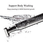 HTC Men's Electric Groin Hair Trimmer Pubic Hair Trimmer Body Grooming Clipper for Men Bikini Epilator Rechargeable Shaver Razor