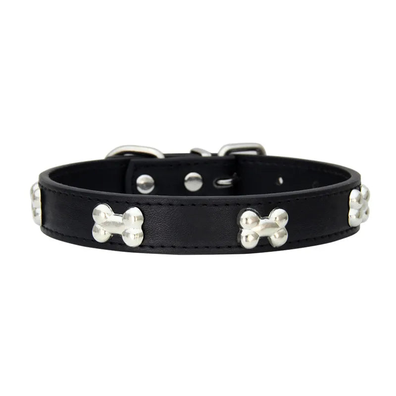 Bone Leather Durable Pet Dog Collars Puppy Pug Collars for Small Large Dog Chihuahua Cat Accessories Pet Collar for Small Dogs - WTN Essentials 