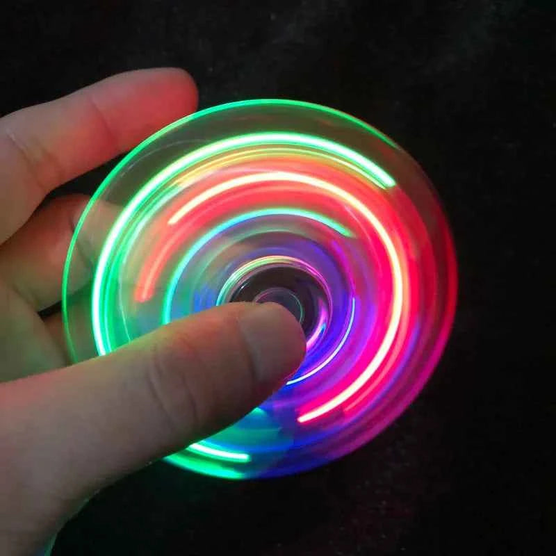 Crystal LED Light Fidget Spinner Glow Stress Relief Finger Toy