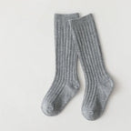 New Fashion Solid Baby Boys Girls Knee High Long Socks Cotton Breathable Stripe Soft Kids Sock Children School Uniform Socks