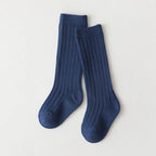 New Fashion Solid Baby Boys Girls Knee High Long Socks Cotton Breathable Stripe Soft Kids Sock Children School Uniform Socks