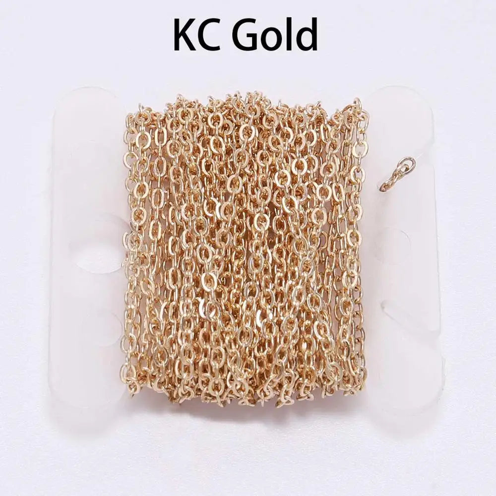 5 m/lot Gold/Bronze Plated Necklace Chain For Jewelry Making Findings DIY Necklace Chains Materials Handmade Supplies