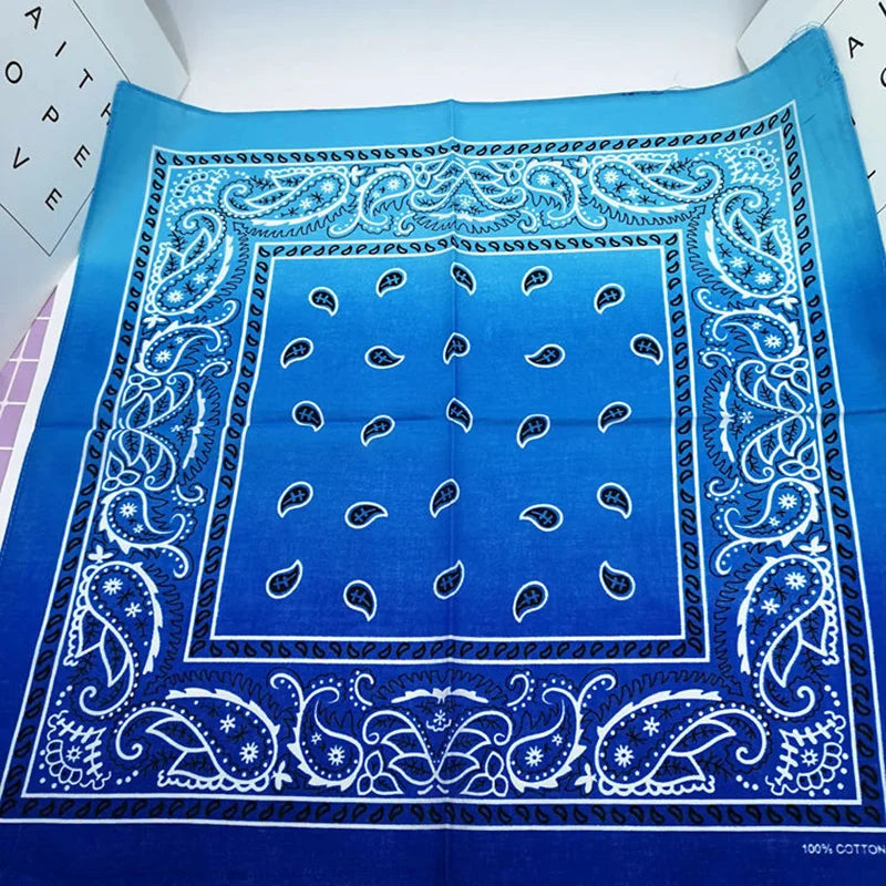 New Design Fashion Hip Hop Cotton Bandana Square Cashew Scarf Headband Tie Dye Black Red Paisley Gifts For Women/Men/Boys/Girls