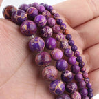 Natural Turquoises Howlite Stone Sediment Jaspers Round Loose DIY Beads for Jewelry Making Christmas Gift Bracelets 15'' 4-12mm