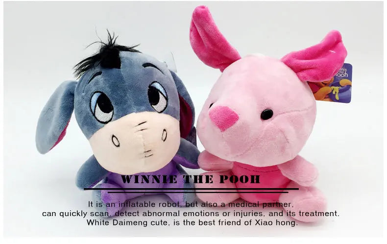 12-20cm Winnie the Pooh Bear Tiger Pig Anime Cute Cartoon Plush Dolls Toys Keychain Pendant Room decoration Kids Birthday Gift