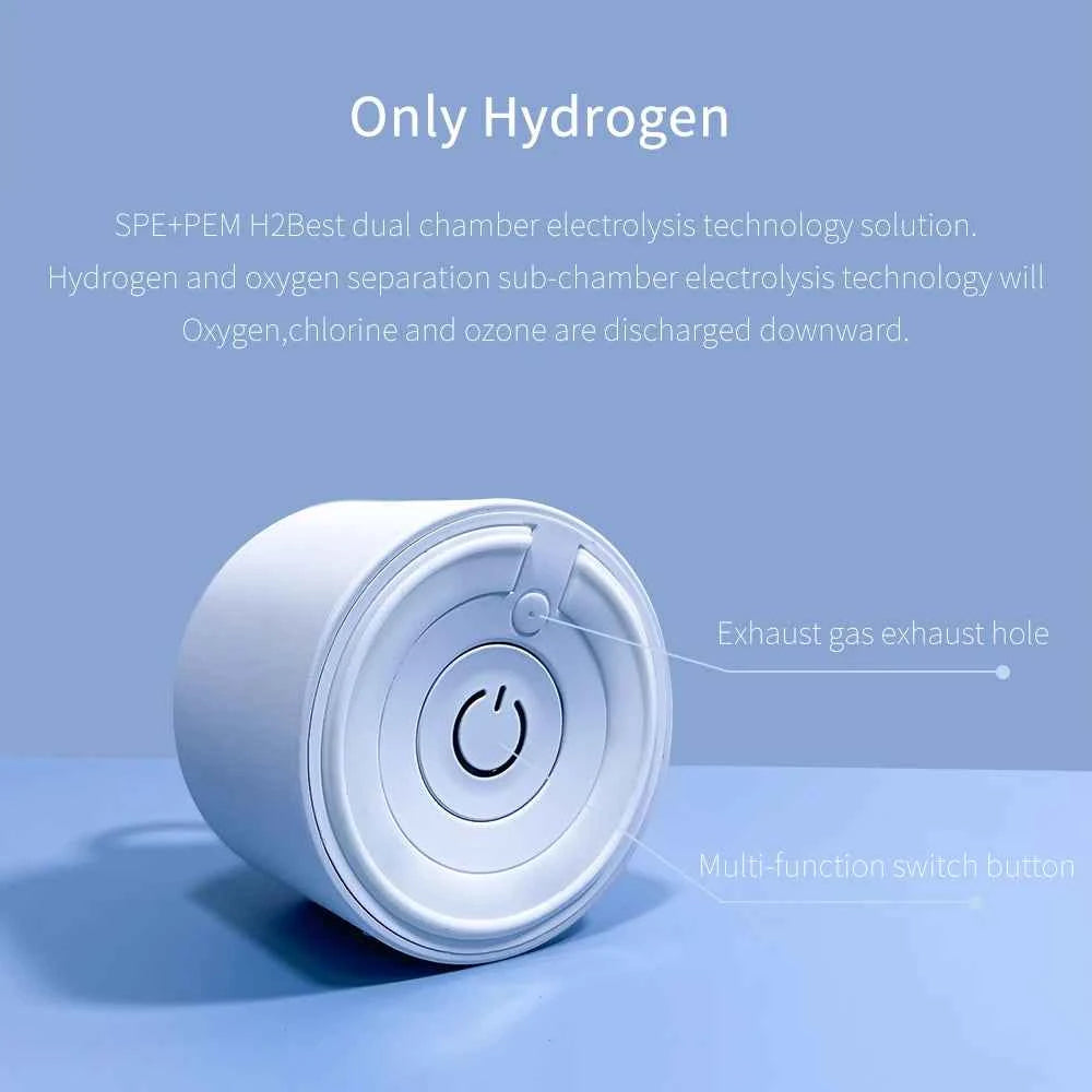 Bluevida Hydrogen Water Generator Bottle - Glass Cupbody - DuPont SPE & PEM Dual Chamber Maker Ionizer - H2 Inhalation Device