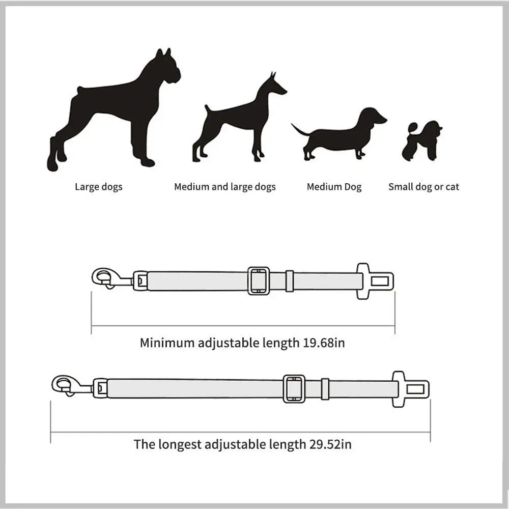 Adjustable Pet Cat Dog Car Seat Belt Pet Seat Vehicle Dog Harness Lead Clip Safety Lever Traction Dog Collars Dog Accessoires - WTN Essentials 