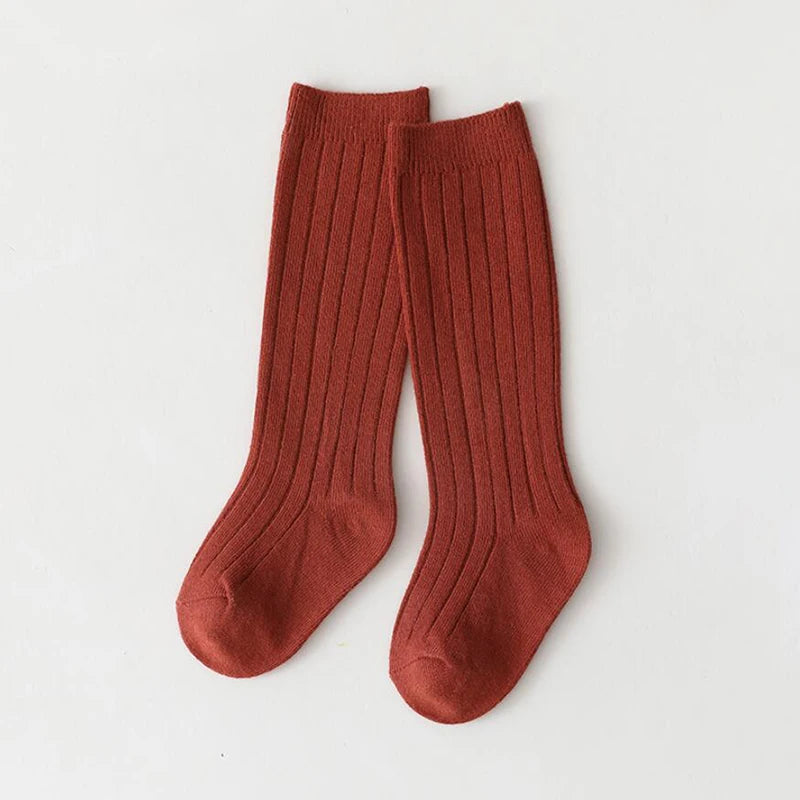 Spainish Children Socks Stripe Boys And Girls Cotton Sock Breathable Knee High Baby Long Socks School Uniform Socks 0-7Years