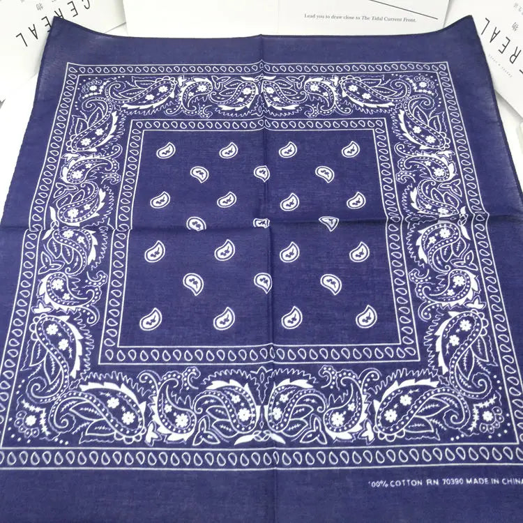 New Design Fashion Hip Hop Cotton Bandana Square Cashew Scarf Headband Tie Dye Black Red Paisley Gifts For Women/Men/Boys/Girls