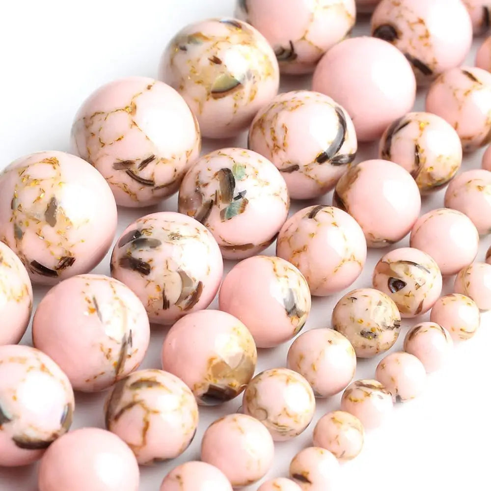 Natural Turquoises Howlite Stone Sediment Jaspers Round Loose DIY Beads for Jewelry Making Christmas Gift Bracelets 15'' 4-12mm