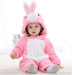 Winter Baby Rompers Baby Pijamas Panda Tiger Leopard Monkey Fox Animal Cartoon Hooded Jumpsuits Cosplay Costume Boys Girl Pajama