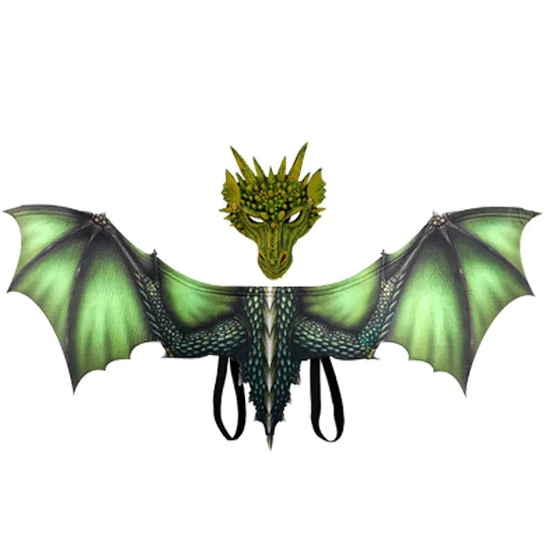 Adult Halloween Decoration Carnival Party Animal Costume Dragon Cosplay Masquerade Face Mask and Wings