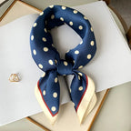 2023 Luxury Square Silk Scarf Women Luxury Polka Dot Shawls and Wraps Fashion Small Bag Scarves Hair Tie Bandanas Hijab 70*70Cm