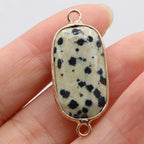 Natural Stone Charms Connector Double Hole Rose Quartzs Amazonite Pendant for Jewelry Making DIY Necklace Earring Size 15x35mm