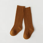 New Fashion Solid Baby Boys Girls Knee High Long Socks Cotton Breathable Stripe Soft Kids Sock Children School Uniform Socks