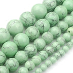 Natural Turquoises Howlite Stone Sediment Jaspers Round Loose DIY Beads for Jewelry Making Christmas Gift Bracelets 15'' 4-12mm