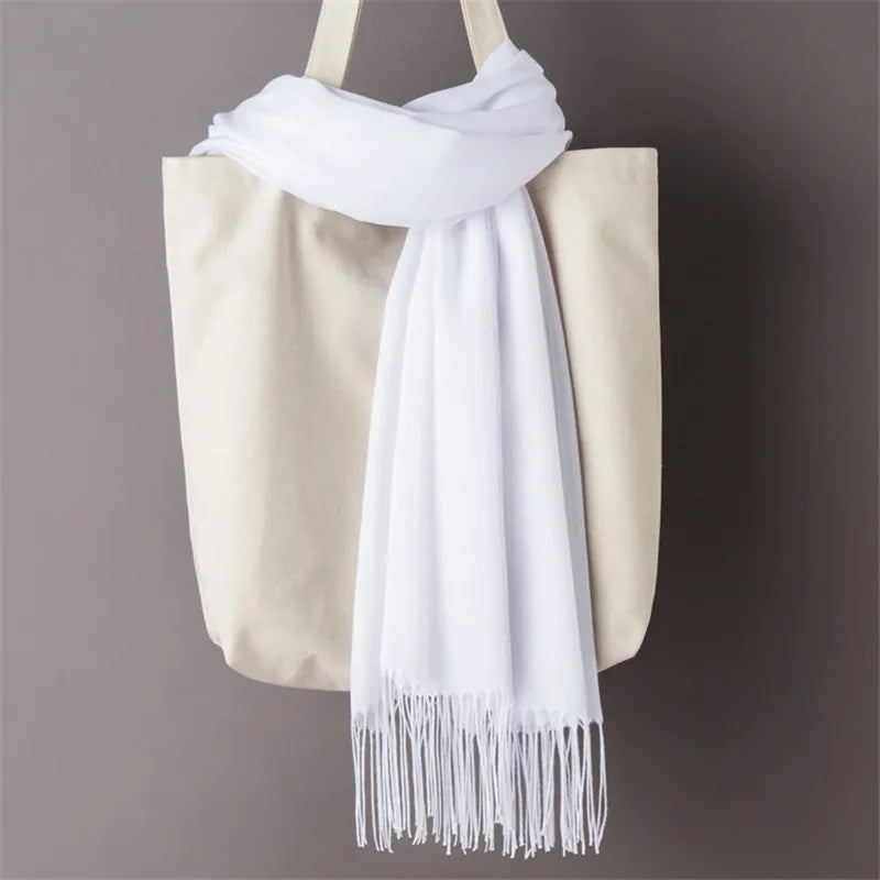 Desgine Brand Solid Women Cashmere Scarf Autumn Winter Warm Shawls Wraps 2024Men's Pashmina Tassels Scarves Female Foulard Mujer