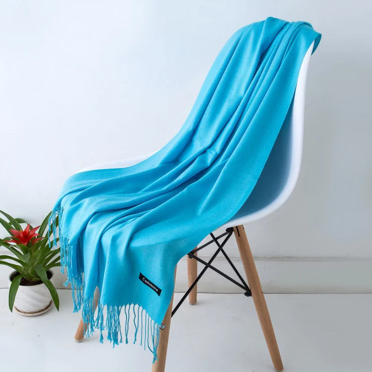 Desgine Brand Solid Women Cashmere Scarf Autumn Winter Warm Shawls Wraps 2024Men's Pashmina Tassels Scarves Female Foulard Mujer