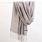 Fashion Solid Color 2023 Women Scarf Winter Hijabs Tessale Tassels Long Lady Shawls Cashmere Like Pashmina Hijabs Scarves Wraps