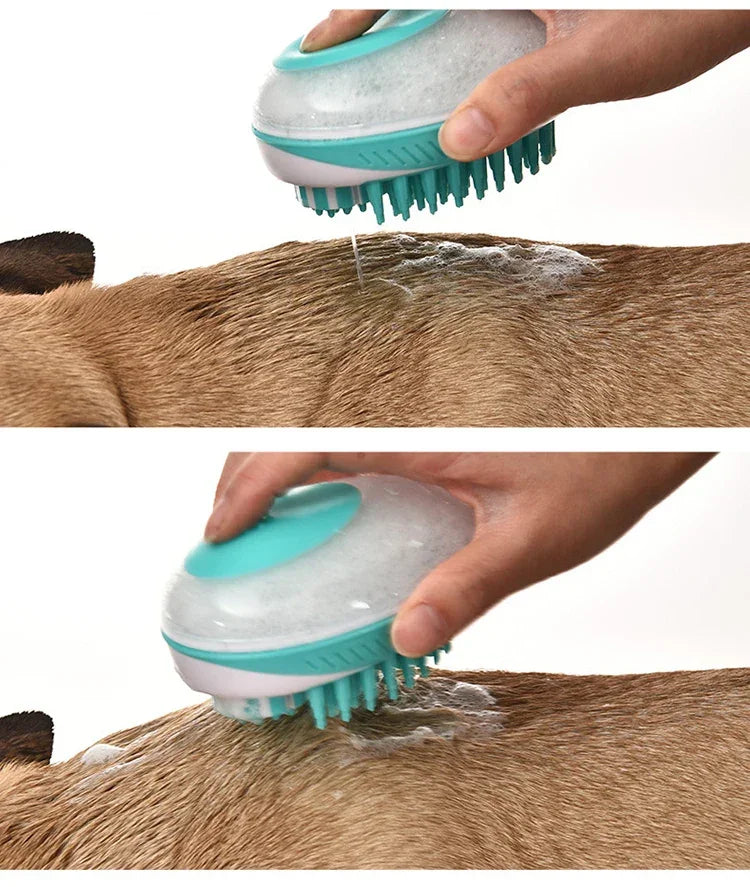 Pet Dog Cat Bath Brush 2-in-1 Pet SPA Massage Comb Soft Silicone Pet Shower Hair Grooming Cmob Dog Cleaning Tool Pet Supplies - WTN Essentials 