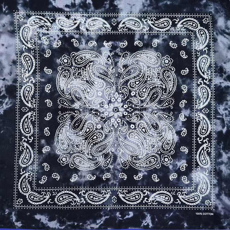 New Design Fashion Hip Hop Cotton Bandana Square Cashew Scarf Headband Tie Dye Black Red Paisley Gifts For Women/Men/Boys/Girls