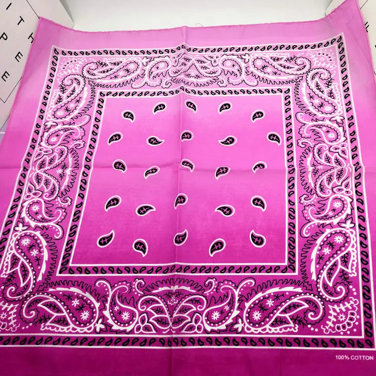 New Design Fashion Hip Hop Cotton Bandana Square Cashew Scarf Headband Tie Dye Black Red Paisley Gifts For Women/Men/Boys/Girls