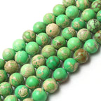 Natural Turquoises Howlite Stone Sediment Jaspers Round Loose DIY Beads for Jewelry Making Christmas Gift Bracelets 15'' 4-12mm