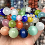 Natural Stone Beads 4 6 8 10mm Tiger Eye Lava Amazonite Turquoises Agates Jaspers Beads For Jewelry Making DIY Bracelet Necklace