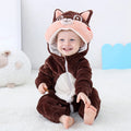 Winter Baby Rompers Baby Pijamas Panda Tiger Leopard Monkey Fox Animal Cartoon Hooded Jumpsuits Cosplay Costume Boys Girl Pajama