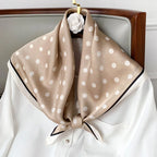2023 Luxury Square Silk Scarf Women Luxury Polka Dot Shawls and Wraps Fashion Small Bag Scarves Hair Tie Bandanas Hijab 70*70Cm
