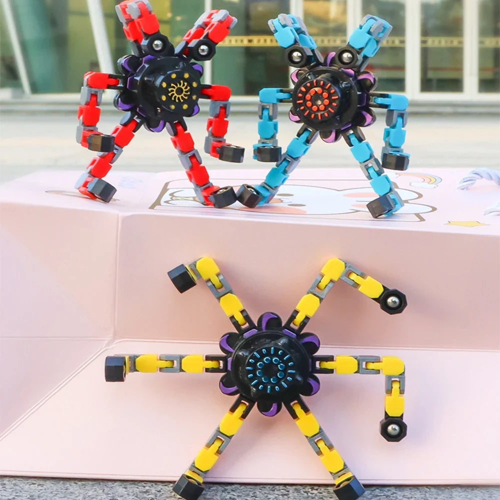 Deformable Chain Fidget Spinner Sensory Hand Toy for Creative Play