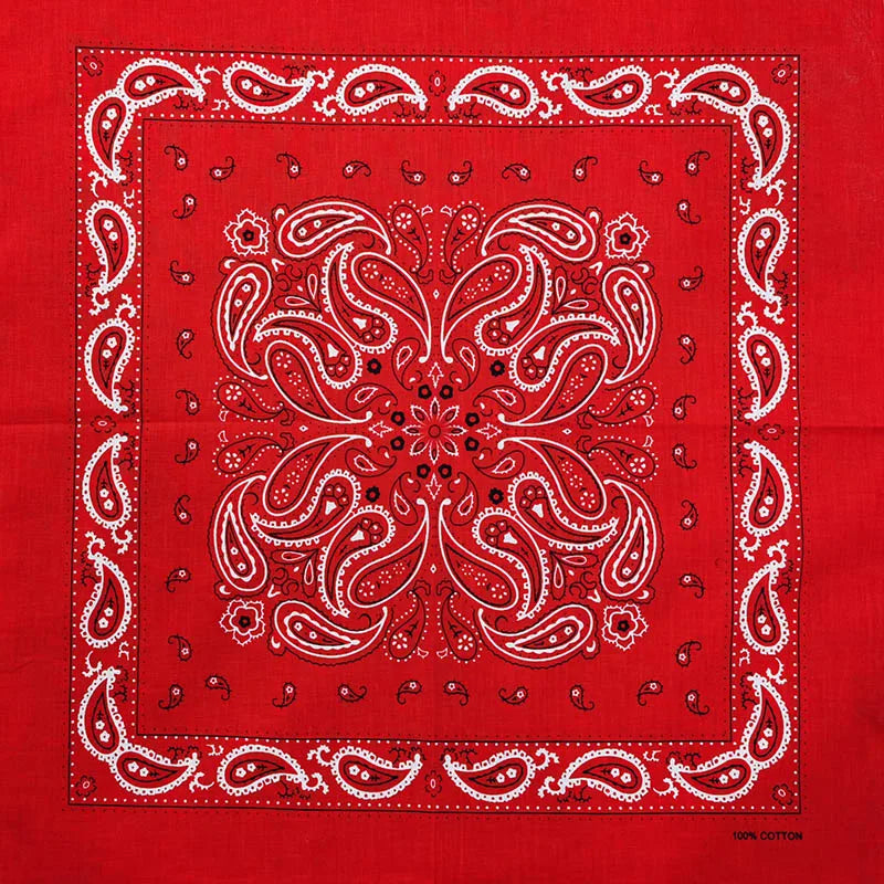 New Design Fashion Hip Hop Cotton Bandana Square Cashew Scarf Headband Tie Dye Black Red Paisley Gifts For Women/Men/Boys/Girls